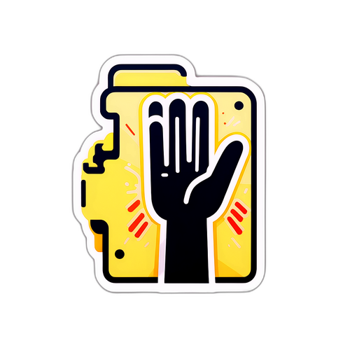 Минималистичная наклейка с изображением руки, символизирующей помощь и поддержку