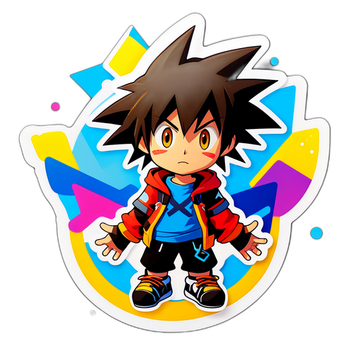 Autocolant cu un personaj stilizat reprezentând Sora 2