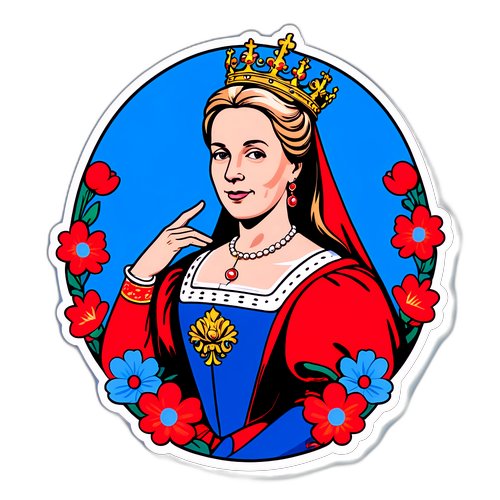 Sticker af Dronning Mary i regal positur