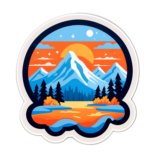 冬季南北对比的贴纸