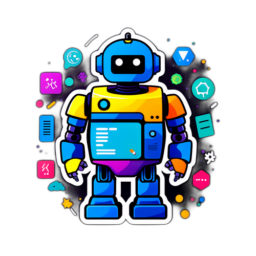 Vennerlig AI Robot Sticker