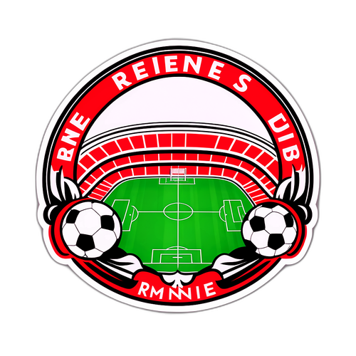 Stiker Kompleks Stadium Rennes dengan Motif Bola Sepak