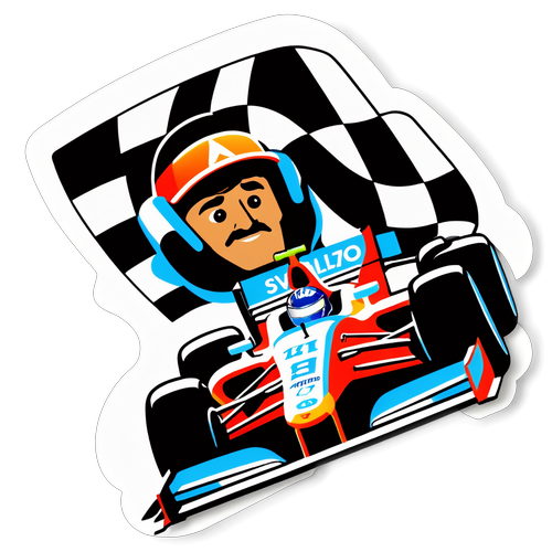 Autocollant dynamique de Fernando Alonso en action