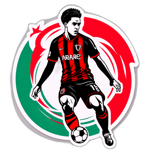 Desenho estilizado de jogador do Athletico Paranaense