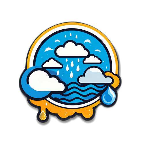 กราฟิกลมและฝน