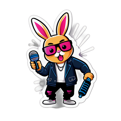 Energetisk Sticker Inspireret af Bad Bunny