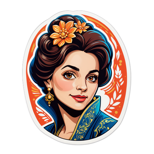 Πορτρέτο της Maire Hatzipavlou με καλλιτεχνικές λεπτομέρειες