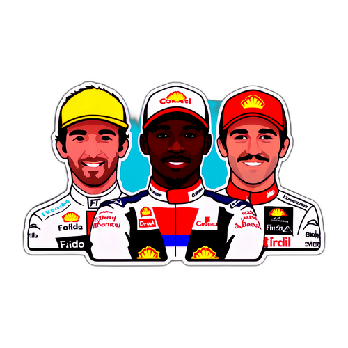 Sticker cu cei mai buni trei piloți F1