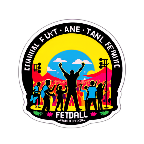 Sticker representando un festival de música en Tandil