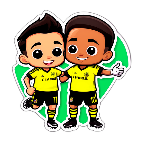 Stiker Kartun Pemain Sepak Bola Columbus Crew dan León