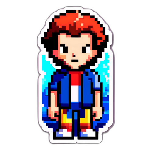 Postać z "Stranger Things" w stylu pixel art
