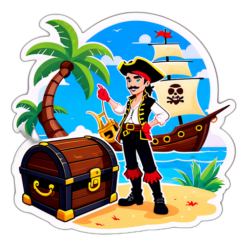 Eventyrlig Pirat Sticker