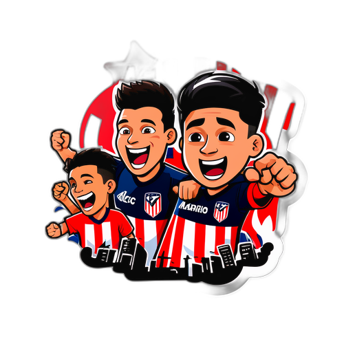 Fotball-tema klistremerke med Atlético Madrid-fans