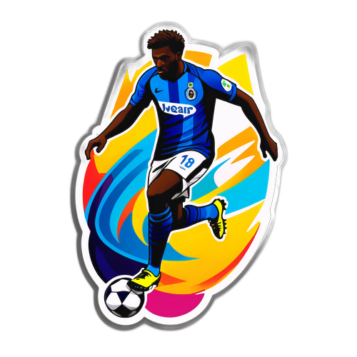 Rekaan Stiker Dynamic Pemain Bola Sepak