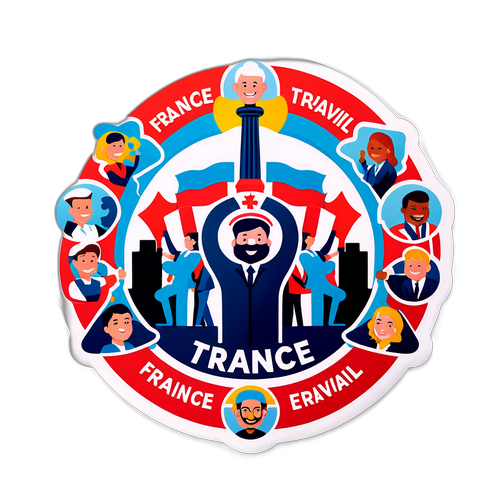Autocollant frappant de 'France Travail'