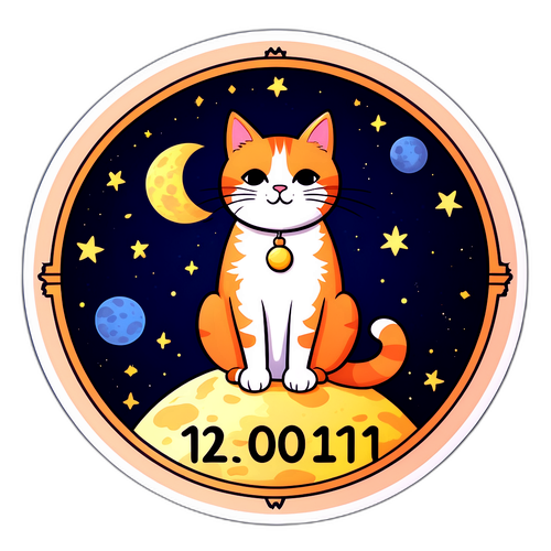 Hình vẽ dễ thương của một chú mèo trên lịch âm