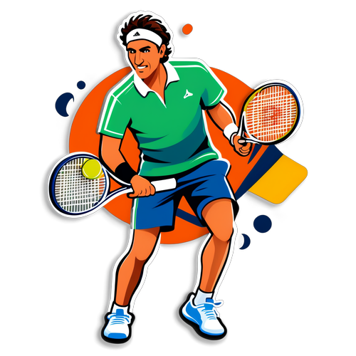 Kreativ gestalteter Aufkleber von Lorenzo Musetti beim Tennis