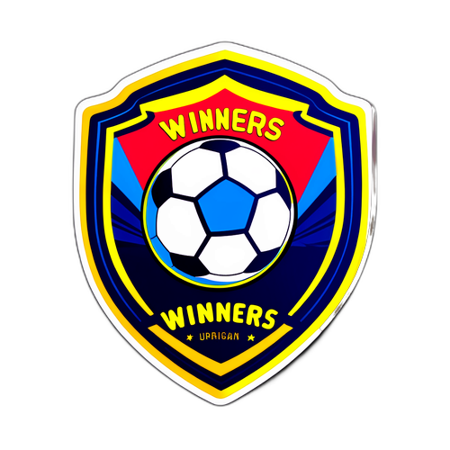 Vinderklemt Fodbold Sticker