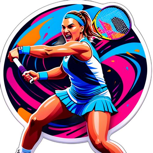 Sticker ng Aryna Sabalenka na Nasa Aksyon