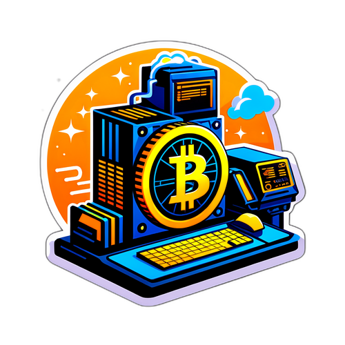 ビットコインマイニングアートステッカー