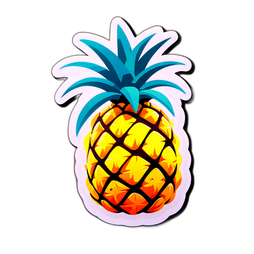 Tropischer Aufkleber mit Ananas