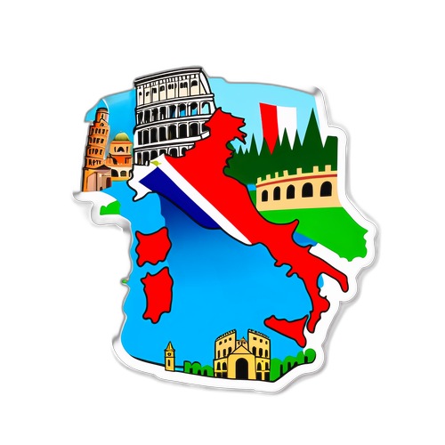 Stiker Ikonik Landmark Italy dan 'Italia vs Moldova'