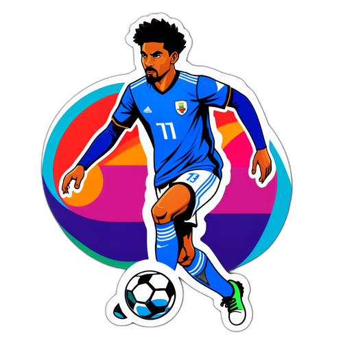 Desenho estilizado de Kaio Jorge em ação