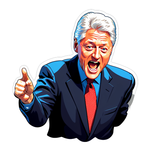 Presidents Unfiltered: Bill Clinton's Energetic Charisma Captured in a Bold New Sticker!