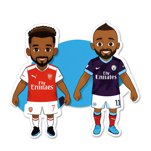 Autocollant coloré pour le match Arsenal-Manchester City