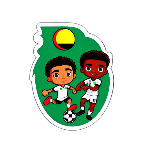 สติ๊กเกอร์การ์ตูนการแข่งขันฟุตบอลอียิปต์กับไนจีเรีย