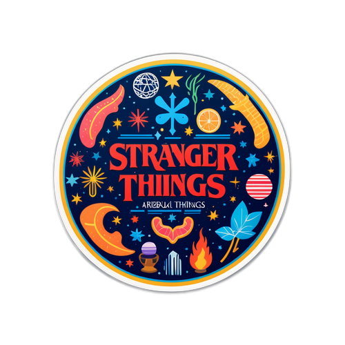 עיצוב מדבקה גַלּוּיָה עם שילוב תרבותי של "דברים זרים" באנגלית ובעברית