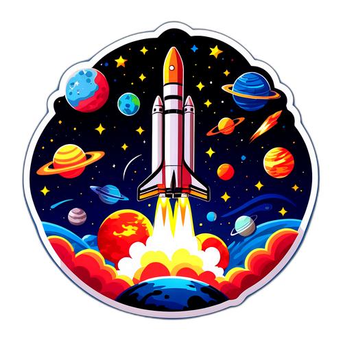 SpaceX Rocket Launch Sticker