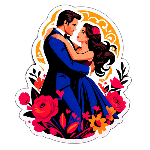 Makulay na Sticker ng Romansa