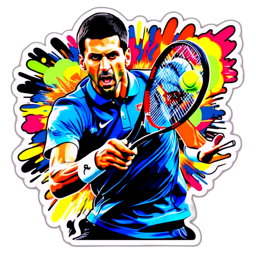 Pemukaan Sticker Potret Novak Djokovic