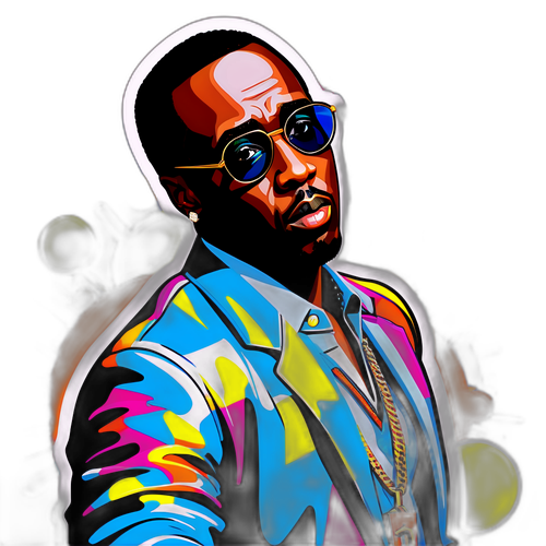 Иллюстрация P Diddy в поп-арт стиле