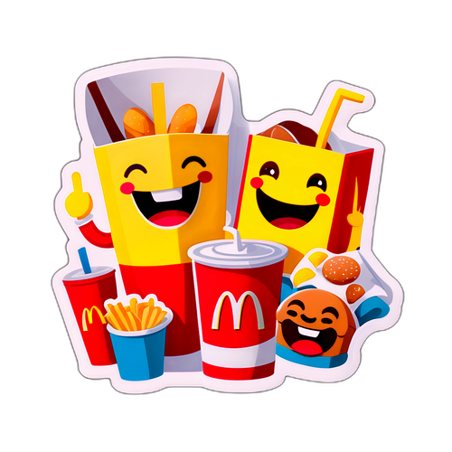 マクドナルドのハッピーミールキャラクターの楽しい食事