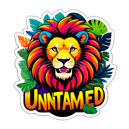 Vrolijke Leeuw Sticker 'Untamed'