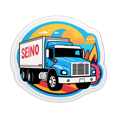 セイノ運輸ロゴとトラックのイラストステッカー
