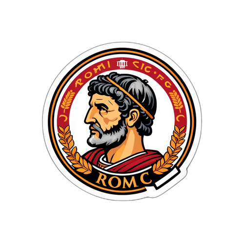 Diseño de antigua Roma con el logo de Roma FC