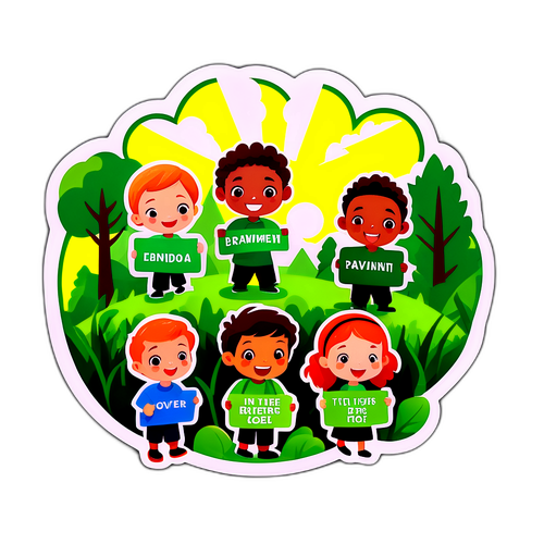 环保运动儿童贴纸