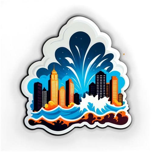 Dramatic Earthquake Scene with City Skyline