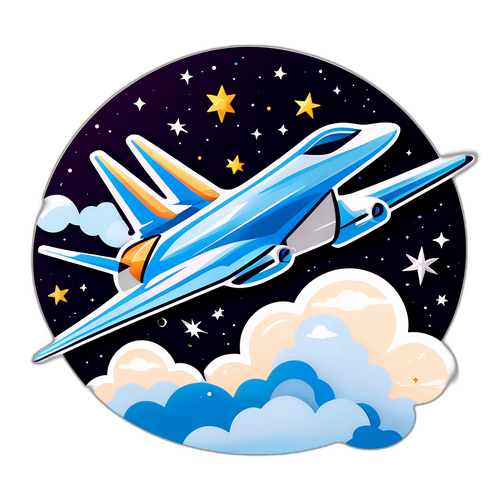 Futuristisch Avion boven de Wolken