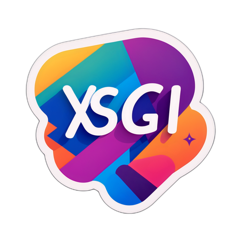 Sticker của XSGI với nền nhiều màu sắc và logo đơn giản