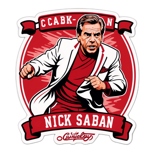 Nick Saban Action Pose Sticker