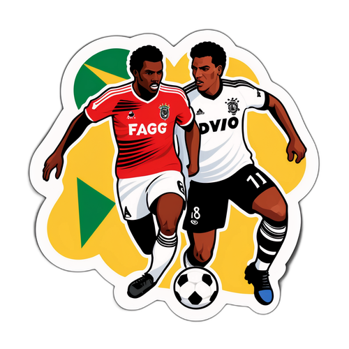 Autocollant dynamique représentant un match entre Santos et Flamengo