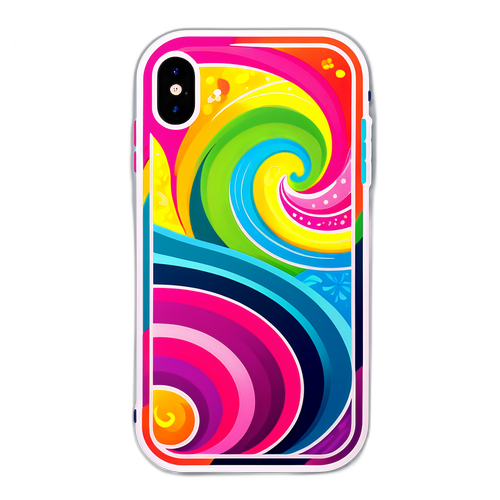 Элегантный наклейка для iPhone с яркими цветами и абстрактными узорами