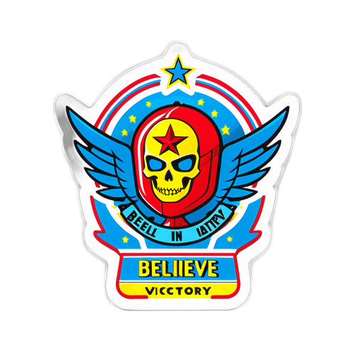 ロスベットのロゴ「勝利を信じて」ステッカー