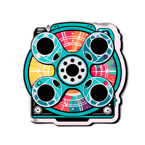 Netflix-tema klistermærke med vintage filmrulle