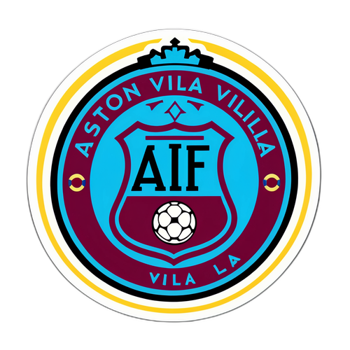Retro-inspirerad klistermärke av Aston Villa-logotypen