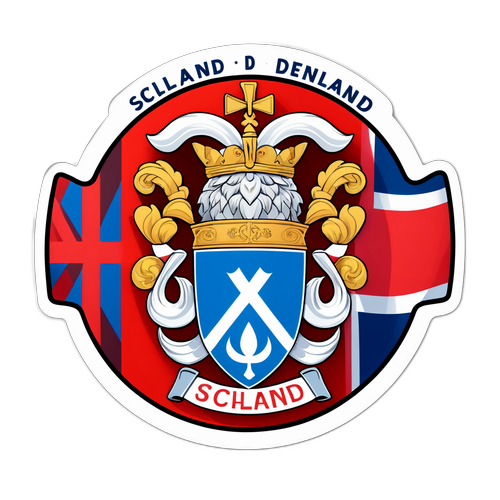 Autocolant cu elemente tradiționale din Scoția și Danemarca